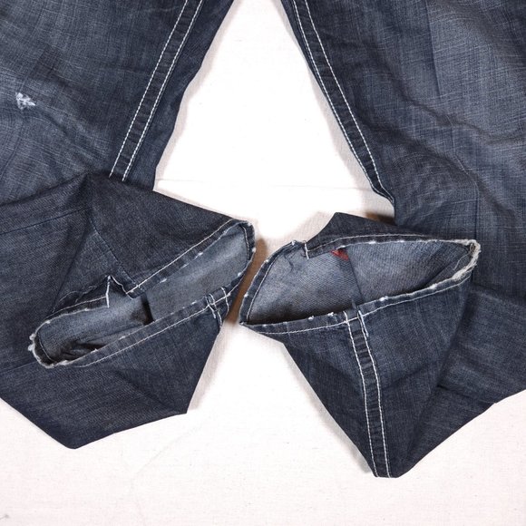 Big Star Blue Jeans Mens 38L Pioneer Boot Distressed Arcuates Stitching USA - Picture 11 of 16